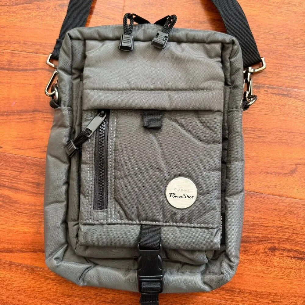 CANON Shoulder Camera Bag Power‎ Shot Dark Gray Medium Case Holster Satchel aa87